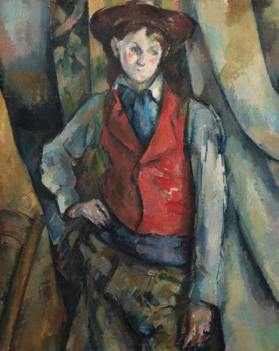 Jongen in een rood vest door Paul Cézanne